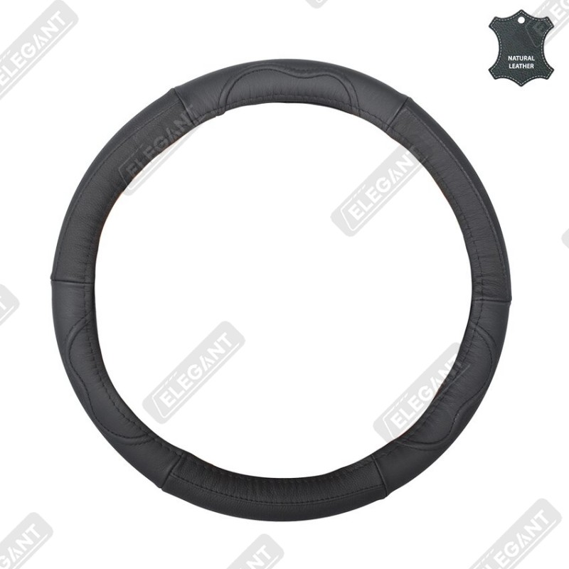 Чохол на кермо шкіряний Elegant Plus, XL, чорний