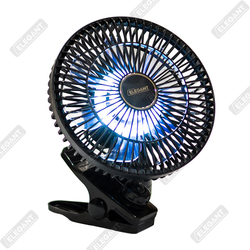 Вентилятор Elegant Airwind Maxi 5V 9" LED USB (прищіпка)