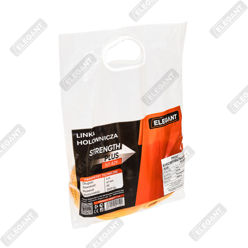 Трос буксирувальний Elegant Strength Maxi, 4м, 3т (п/е пакет)