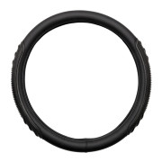 Чохол на кермо з екошкіри Elegant Plus, L, чорний з масажером (один шов)