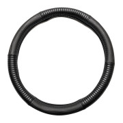 Чохол на кермо із шкірзамінника Elegant Plus, XL, чорний, рельєфні вставки, перфорація