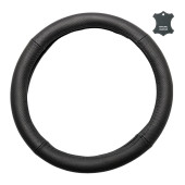 Чохол на кермо зі шкіри Elegant Plus, M, чорний, перфорований (ширина 9,5 см)