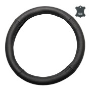 Чохол на кермо зі шкіри Elegant Plus, XL, чорний, перфорований (ширина 9,5 см)