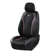 5D чохли на автомобільні сидіння Elegant MONZA чорні з червоною відстрочкою комплект