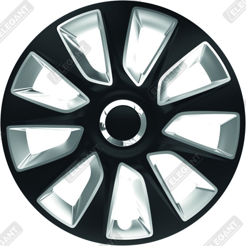 Ковпак 14" STRATOS RC BLACK & SILVER (комплект 4 шт.)