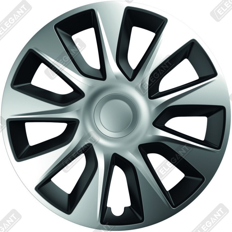 Ковпак 15" STRATOS SILVER & BLACK (комплект 4 шт.)